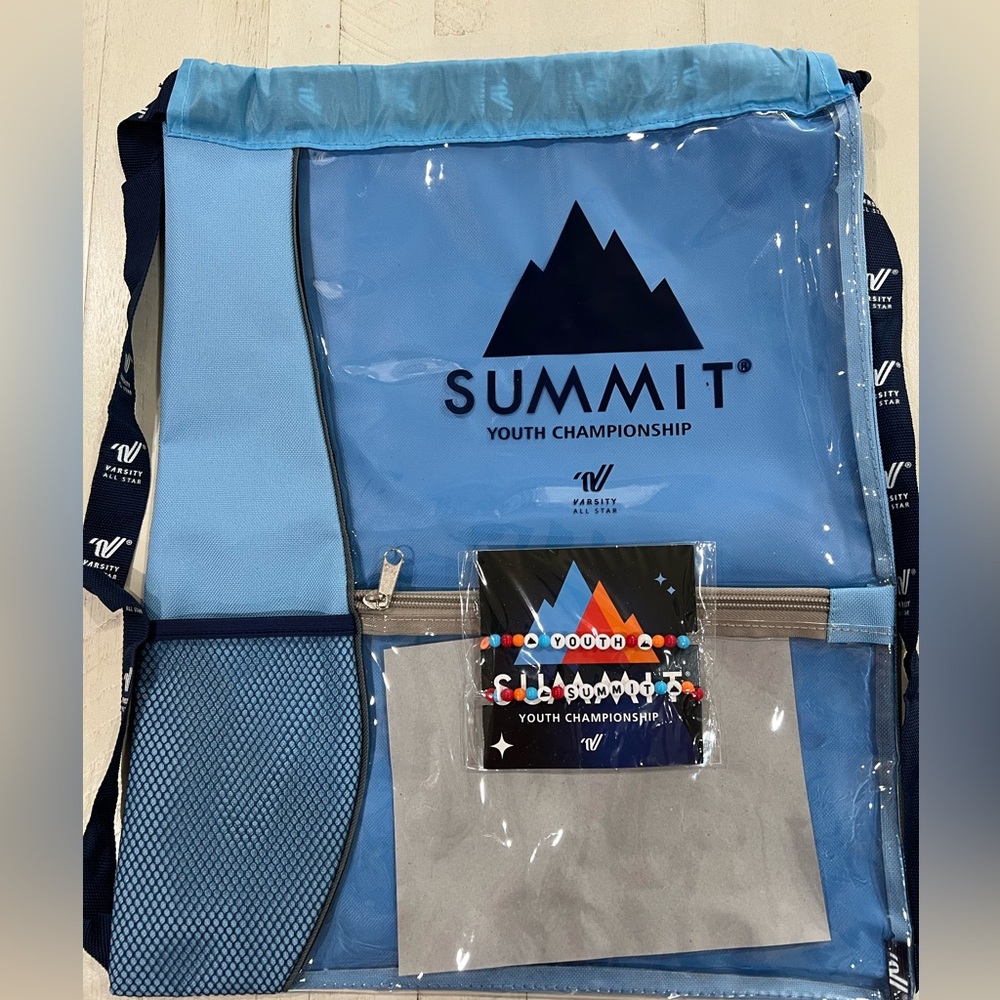 Varsity Youth Summit 2024 bracelets and drawstring bag set